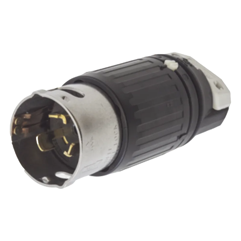Enchufe Macho con Bloqueo de Media Vuelta Trifásico / 50 A 250 VCA 3 Fases / 3 Polos 4 Hilos / Grado Industrial / Color Negro y Blanco. HUBBELL HUB-CS8-365C