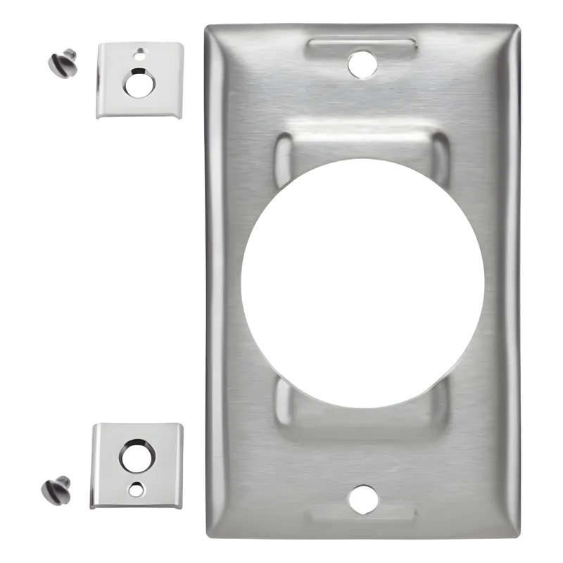 Placa de Acero Industrial de 1 Unidad / Para Paredes, Cajas y Dispositivos de 50 A / De Acero Inoxidable. HUBBELL HUB-SS750