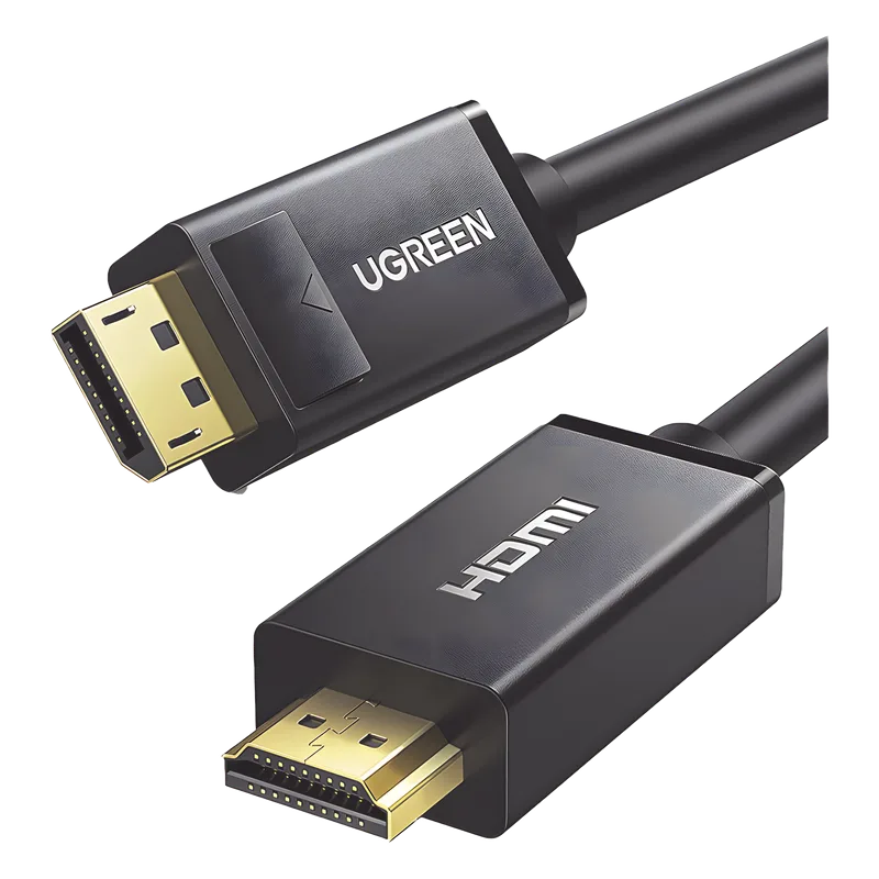 Cable DP Macho a HDMI Macho | Longitud 5 Metros (16.40 Pies) | Soporta 4K@30Hz | Soporta 3D | Cobre EstaÑado 28AWG | Blindaje Interno MÚltiple | TransmisiÓn Unidireccional | BotÓn de LiberaciÓn | Chip de Última GeneraciÓn. UGREEN 10204