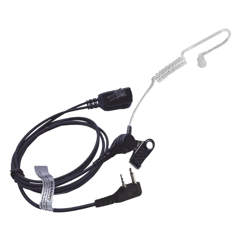 Micrófono-Audífono de Tubo Acústico Transparente / Conector 2 Pines / PTT de Solapa / Kevlar / Compatible ICOM TXPRO TX-EHIAV2S