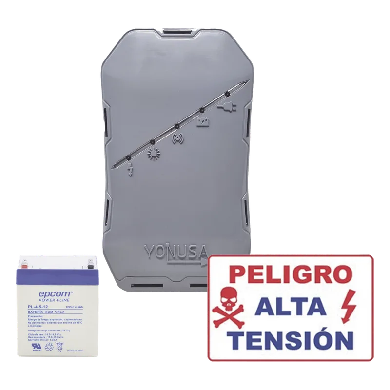 KIT deEnergizador 12,000Volts - .5 Joules / 500 Mts Lineales de Protección / Cercas Electrificadas / Llavero Incluido YONUSA SYSNGHS-KIT
