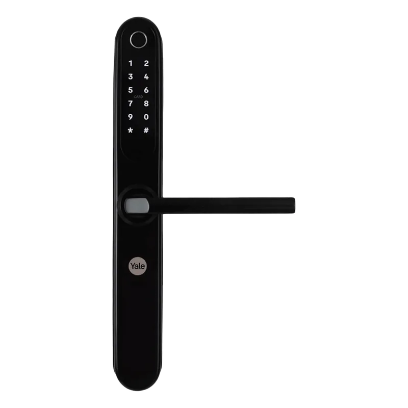 Cerradura Eléctrica Digital Yale YSD100 / Mecanismo 2885 Negro / HUB Yale Connect / 100 Códigos y Huellas / 3 Tarjetas Proximidad / Compatible Alexa y Google / Para Perfiles Aluminio 1" YALE-ASSA ABLOY MX83353
