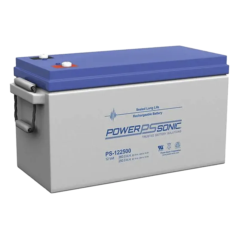 Batería 12V, 260AH, Para Respaldo, Tecnologías AGM/VRLA, 5 Años Vida Útil, Terminales M8, Listada UL POWER SONIC PS-122500-M8