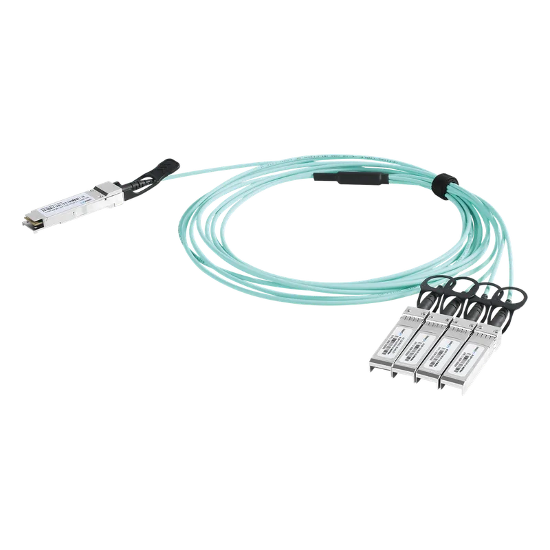 Cable AOC QSFP+ de 40 Gbps a 4x 10 Gbps / Cable de fibra óptica Activo / Longitud: 1 metro LINKEDPRO LP-AOC-40G-4X10G-1M