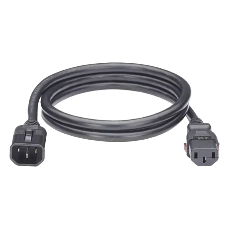 Cable de Alimentación Eléctrica Con Bloqueo de Seguridad, de IEC C14 a IEC C13, 1.2 Metros de Largo, Color Negro, 1 Pieza HOFFMAN EP1314048X125