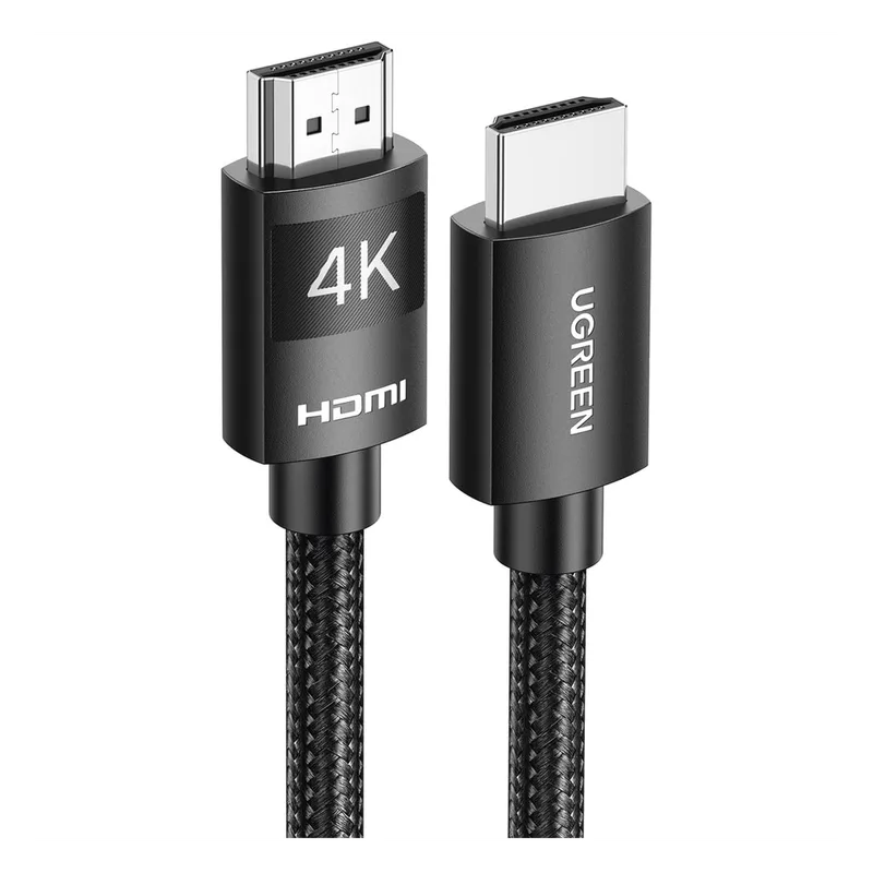 Cable HDMI 2.0 de Nylon Trenzado | 2 Metros (6.56 Pies) | 4K@60Hz | ARC | Dolby ATMOS | True HD | TMDS | HDR | 3D Inversivo | 18Gbps | 3 Capas de Protección + 4 de Blindaje | Niquelado | Carcasa de Aluminio UGREEN 40101