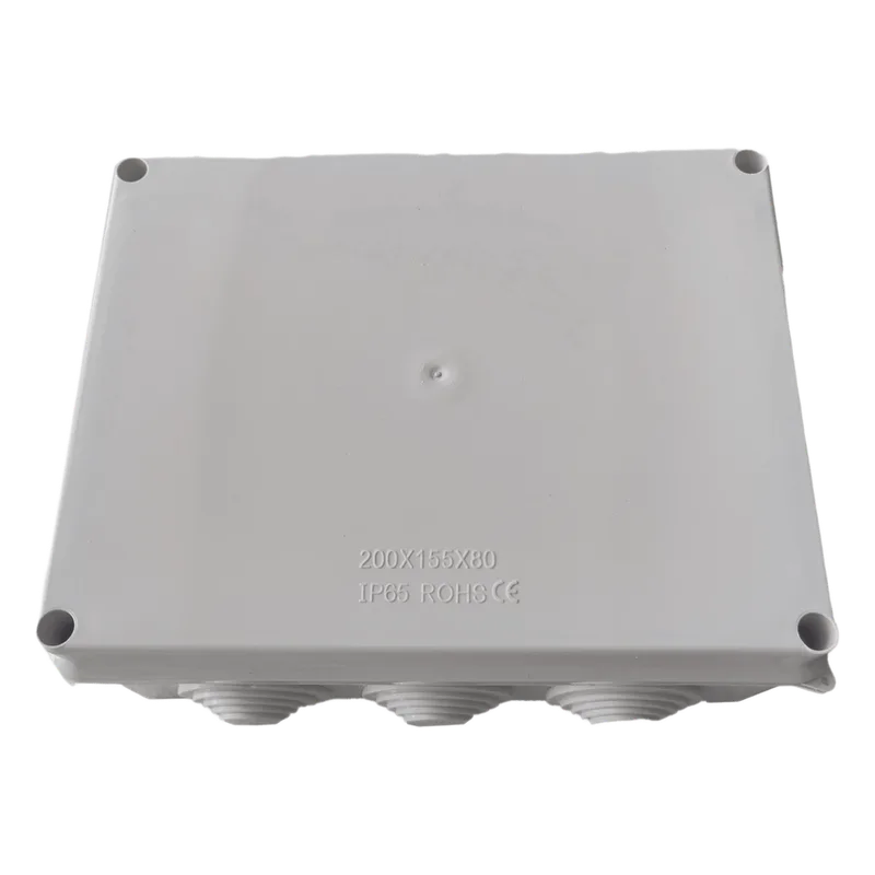 Caja de Derivación-Conexión para Exterior IP65 con 10 Entradas / 200 x 155 x 80 mm (7.9 x 6.1 x 3.1 in) / Sellado Seguro con Empaque + 4 Tornillos / Resiste Agua, Polvo y Sol Directo LINKEDPRO LP-WBX-200