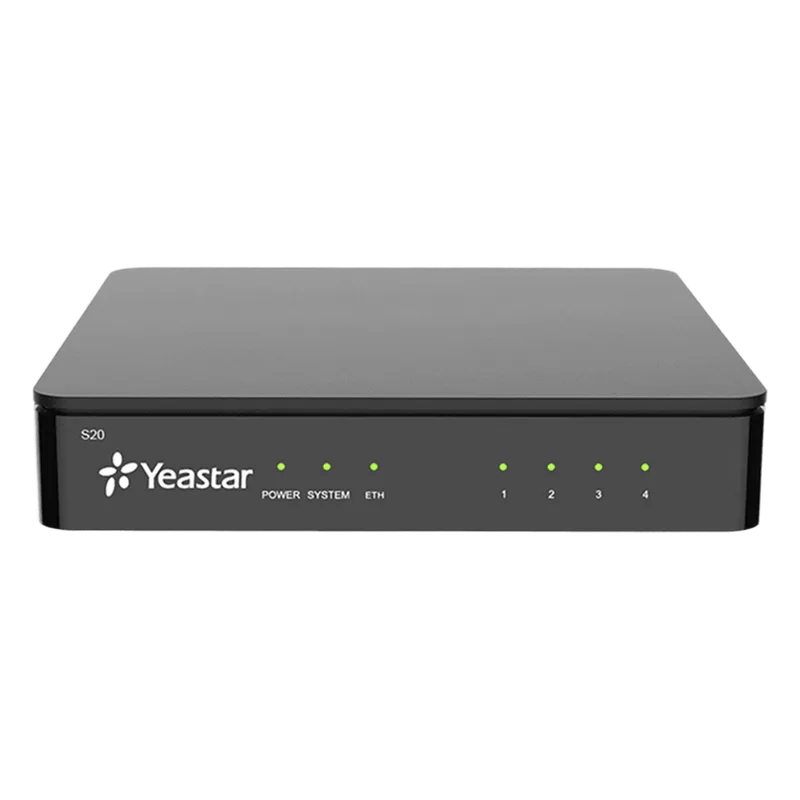 Conmutador IP SIP Yeastar para PYMES / 20 extensiones/ 10 llamadas simultaneas/ 2 puertos FXO (Tarjeta Incluida). S-20