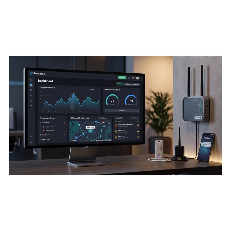 Datacake / Licencia Anual de Dashboard IoT / 12 Meses / Plataforma Sin Código / LoRaWAN + MQTT + Webhook / Monitoreo en Tiempo Real / Alertas Inteligentes ANUAL-DATACAKE