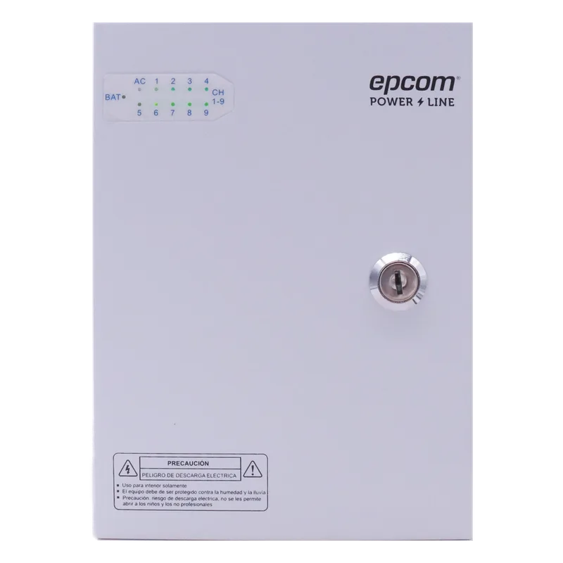 Fuente PREMIUM / 11-15 V / Compatible con cámaras 4K / 9 canales / 16 A / Alta tecnología en seguridad / Doble ventilador / Hasta 1.8 Amperes por Salida / Filtro de ruido por canal / Diseño de alta gama. EPCOM POWERLINE XP9DC16HD