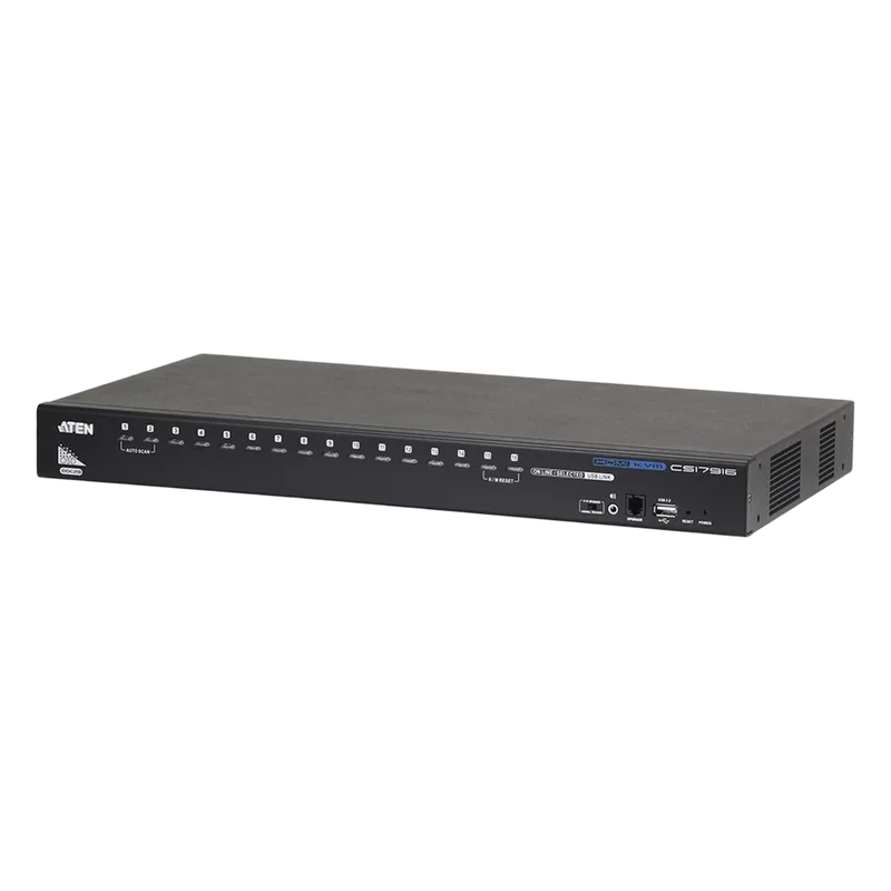 Consola KVM USB | 16 Computadoras HDMI | Hub USB 2.0 | Modo Multipantalla | Video DynaSync™ | Soporta Audio | Calidad 1080p/1920x1200 | Soporte Multiplataforma ATEN CS17916