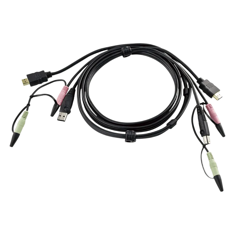 Cable KVM USB HDMI | Audio | 1.8m | Conexión de PC a Conmutador KVM | Compatible con Conmutadores ATEN 2L-7D02UH