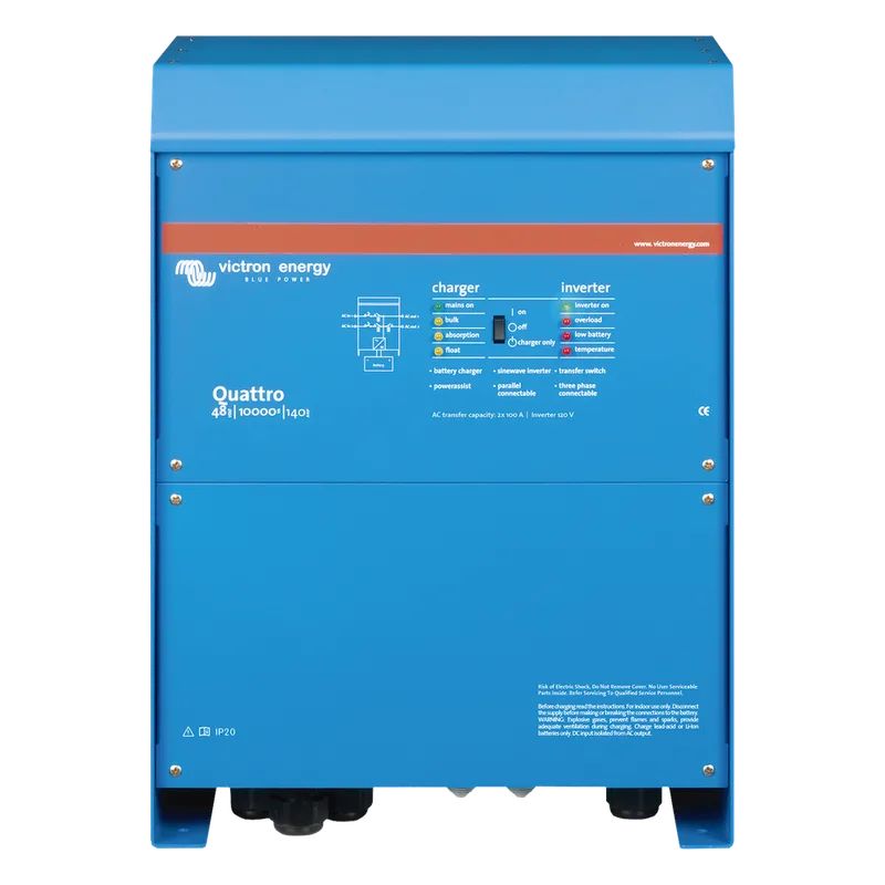 Quattro 48/10000/140-100/100 / Inversor Cargador de Onda Pura / Entrada 48 Vcc / Salida 8000 W 120 Vca 60 Hz VICTRON ENERGY QT48/10000SP