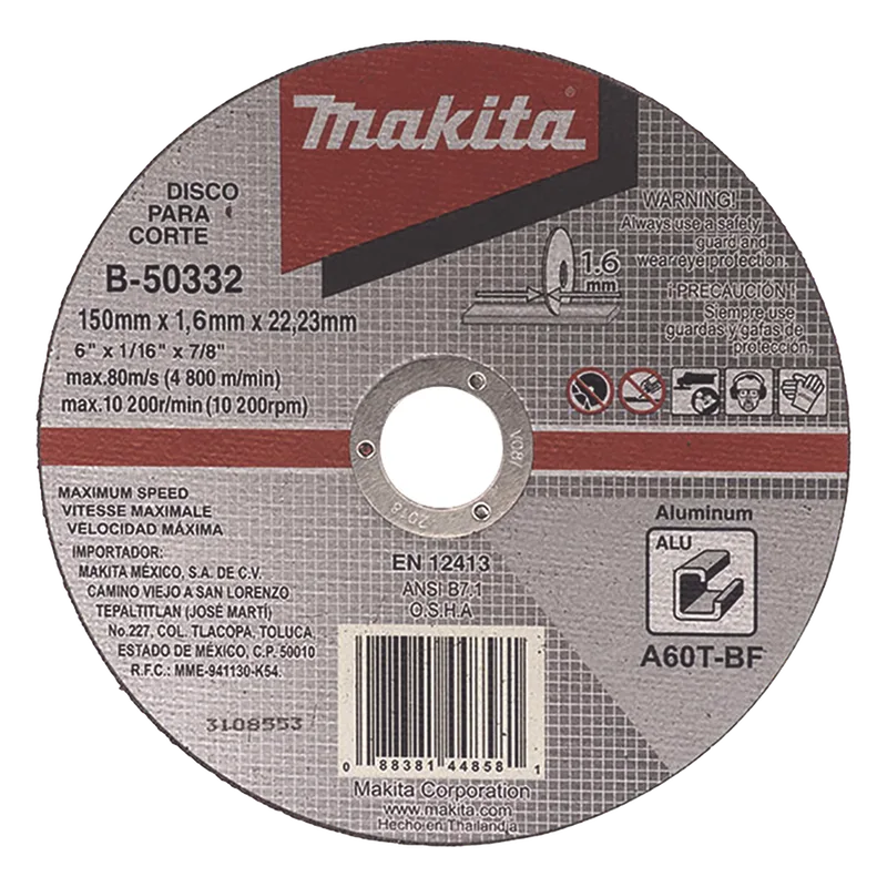 Disco de corte para Aluminio de 4 1/2" MAKITA B-50310