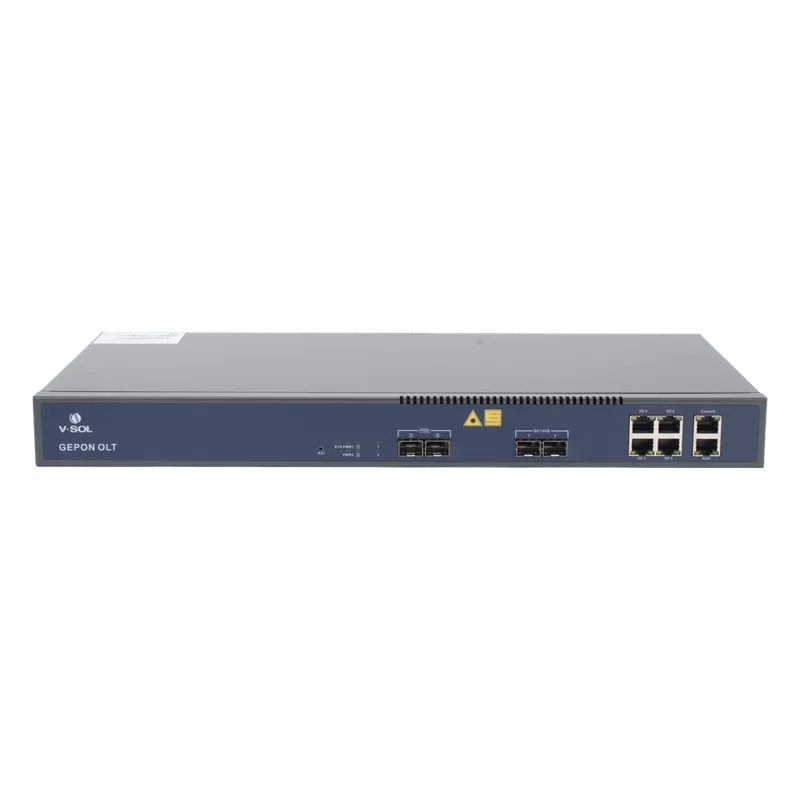 OLT de 2 puertos EPON con 6 puertos Uplink (4 puertos Gigabit Ethernet + 2 puertos Gigabit Ethernet SFP/SFP+) / hasta 128 ONUS V-SOL V1601E02-DP