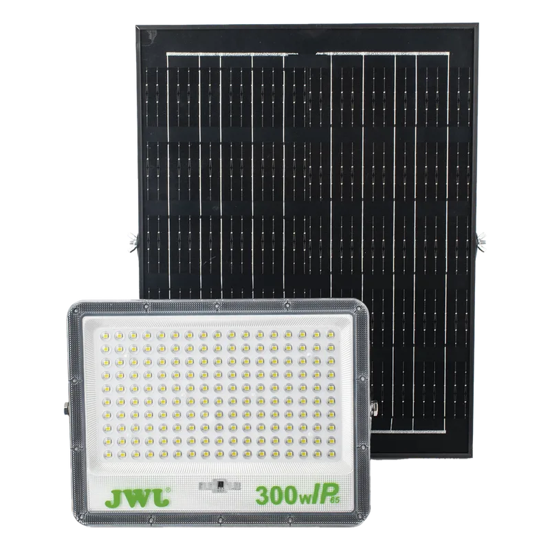 Reflector de 300 W con Panel Solar / Batería 3.2 V CD / T.C.C. 6 500 K / IP65. JWJ JLRE-SOL-01-300N