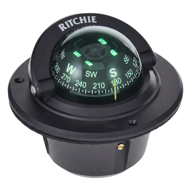 Brújula de Navegación Marítima Ritchie F-50 / Montaje Flush / Dial 2 3/4" (70 mm) / Iluminación Nocturna Verde / DirectiveForce Magnets / Construcción Compuesta Alta Temperatura / 100% Reparable