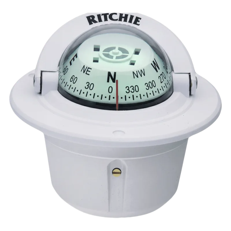 Brújula de Navegación Marítima Ritchie F-50W / Montaje Flush / Dial 2 3/4" (70 mm) / Iluminación Nocturna Verde / DirectiveForce Magnets / Construcción Compuesta Alta Temperatura / 100% Reparable