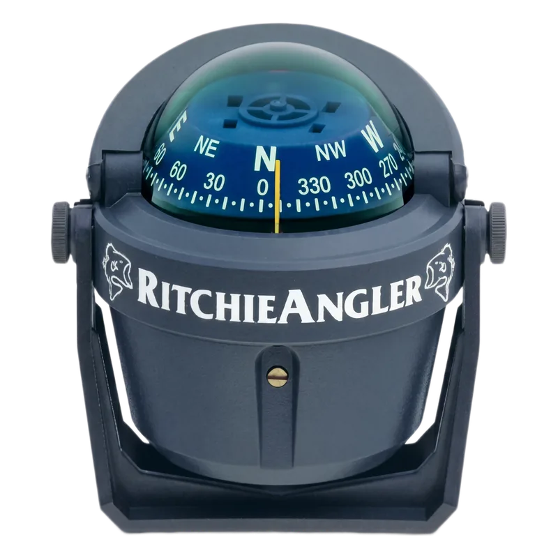 Brújula de Navegación Marítima RitchieAngler RA-91 / Montaje en Bracket / Dial 2 3/4" (70 mm) / Iluminación Nocturna Verde / DirectiveForce Magnets / Acabado Gris Anti-Reflejo / 100% Reparable