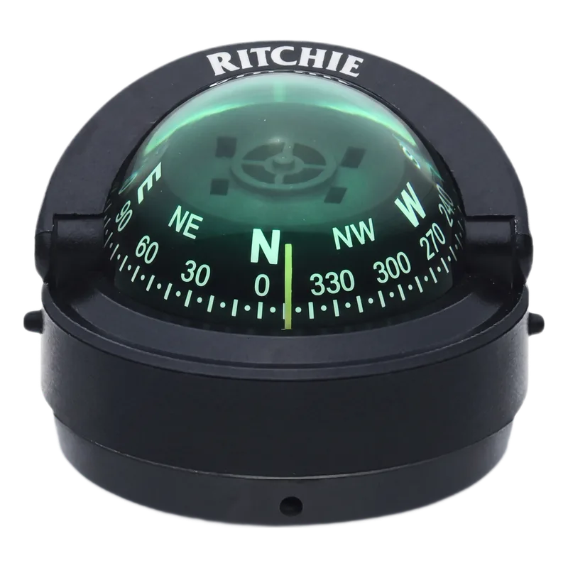 Brújula de Navegación Marítima Ritchie S-53 / Montaje en Bracket / Dial 2 3/4" (70 mm) / Iluminación Nocturna Verde / DirectiveForce Magnets / Construcción Compuesta Alta Temperatura / 100% Reparable