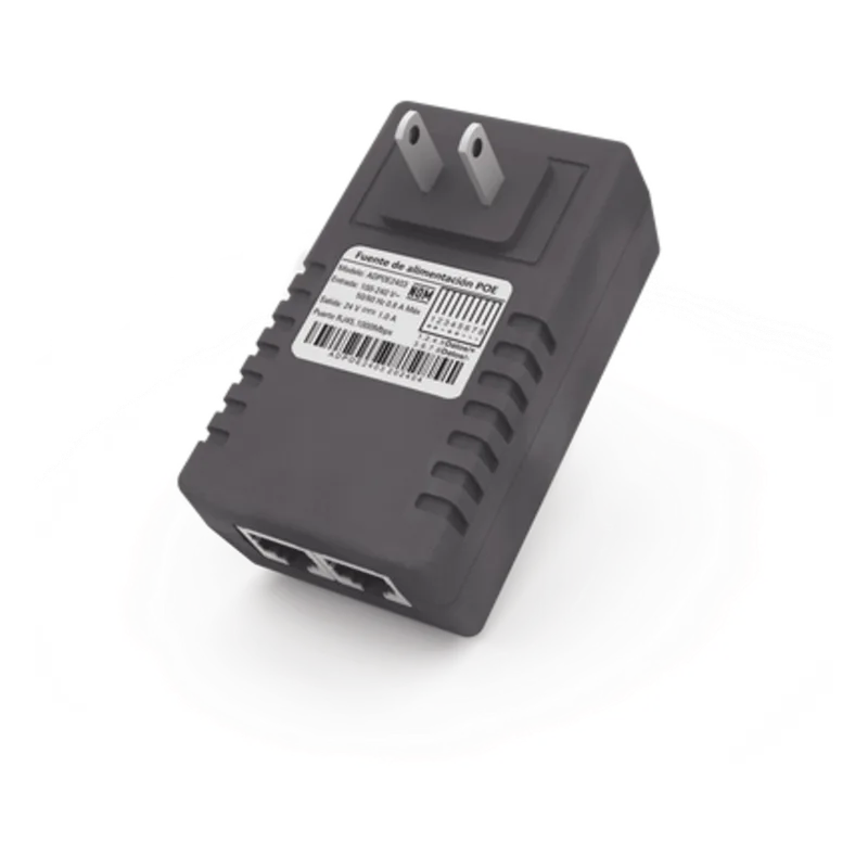 Adaptador de pared / Inyector PoE / 48 Vcc / 0.5 A / Controlado por chip IC / Protección contra OV, OC, SC, UV/ Fácil de instalar EPCOM POWERLINE ADPOE4805