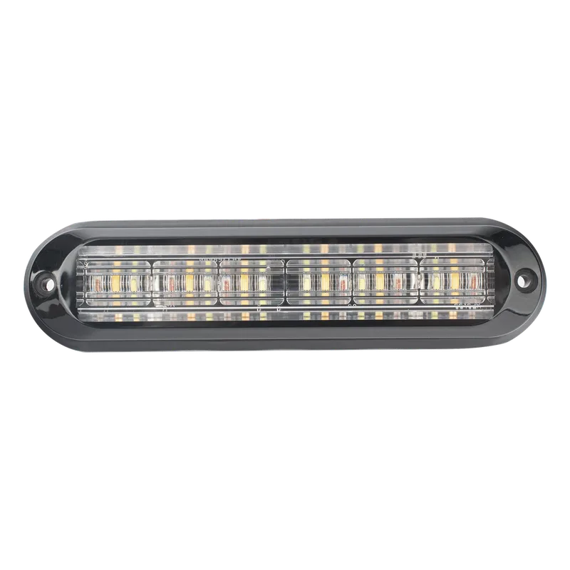Luz Auxiliar, Ultra Brillante, IP67, 18 LEDs, Tricolor, Color Rojo/Claro/Ambar, con mica transparente y bisel negro EPCOM INDUSTRIAL SIGNALING XLT1835RWA