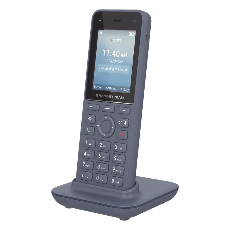 Teléfono IP inalámbrico Wi-Fi, Portátil, 3 cuentas SIP, 3 líneas, Voz HD, Bluetooth integrado, Puerto USB tipo C GRANDSTREAM WP826
