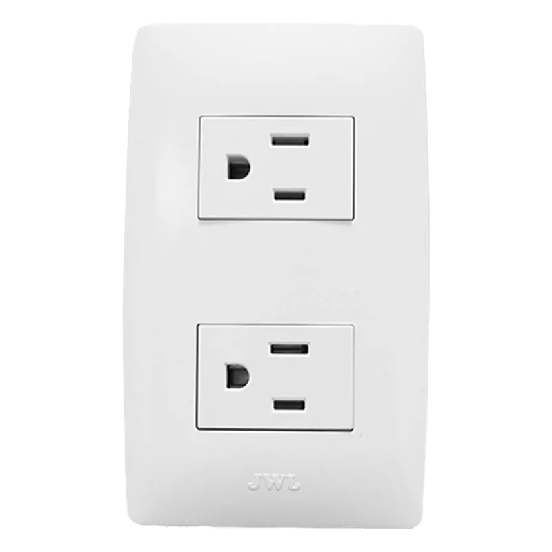 Contacto Dúplex de 127 V~60 HZ 15 A / Color Blanco. JWJ JTL-B72-23