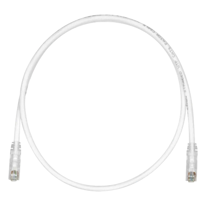 Cable de Parcheo TX6, UTP Cat6, 24 AWG, CM, Color Blanco Mate, 50 cm (19.69 pulgadas) PANDUIT UTPSP0.5MY