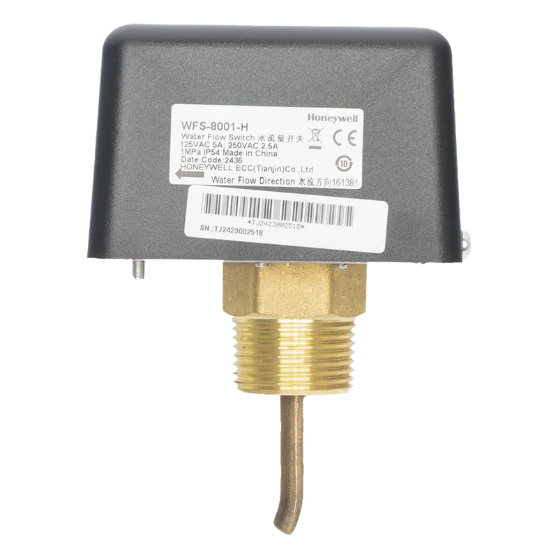 Interruptor de flujo de agua tipo paleta con salida SPDT para protección por interbloqueo en sistemas HVAC HONEYWELL BMS WFS-8001-H