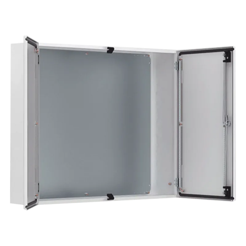 Gabinete de Doble Puerta MAD / 800 x 1200 x 300 mm (31.5 x 47.24 x 11.81 in) / NEMA Tipo 12 / IP55 / IK10 / Acero Dulce / Placa de Montaje Incluida / Gris Claro RAL 7035 HOFFMAN MAD0801230R5