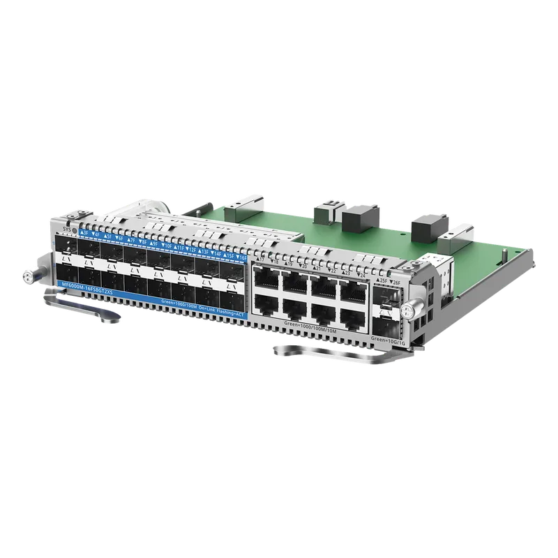 e-Lighten Tarjeta Modular para OLT modelo RG-NBF6002M, 16 puertos PON/SFP 1G, 8 puertos Ethernet de 1G y 2 puertos SFP+ 10G RUIJIE MF6000M-16FS8GT2XS