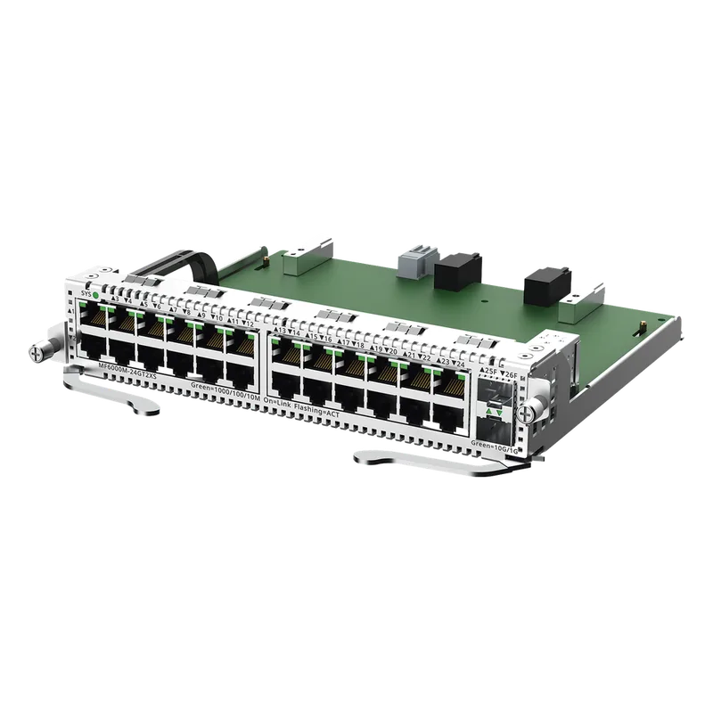 e-Lighten Tarjeta Modular para OLT modelo RG-NBF6002M, 24 puertos Ethernet de 1G, 2 puertos SFP+ de 10G RUIJIE MF6000M-24GT2XS