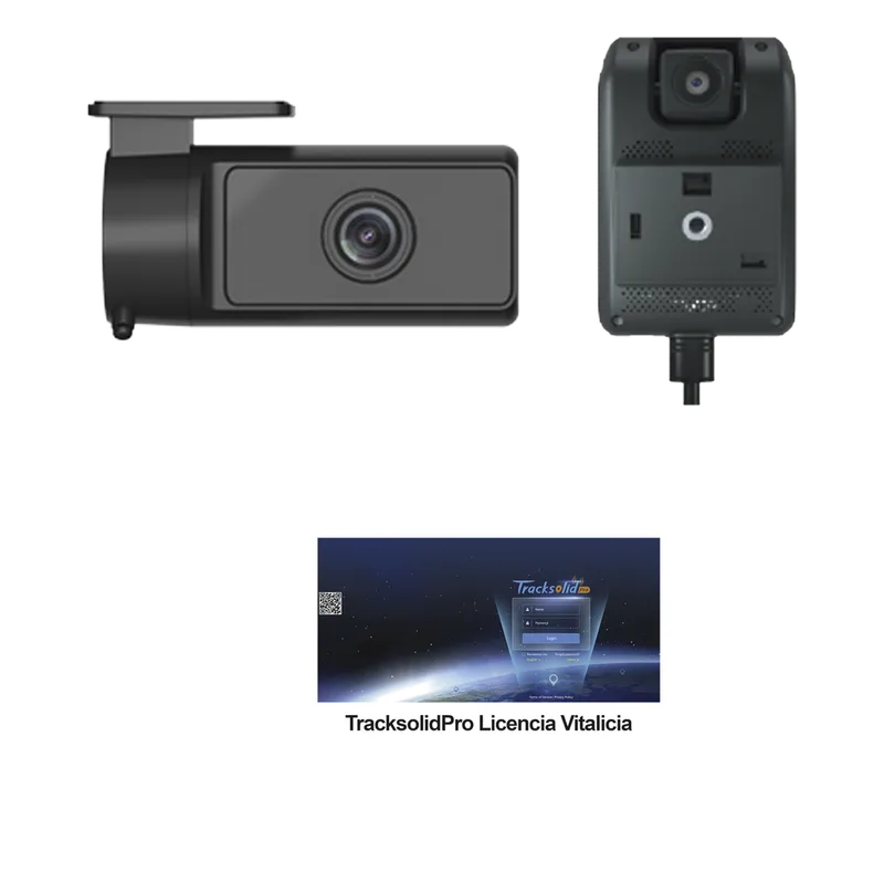 KIT Dashcam con sistema de control ADAS (asistencia de manejo) y Camara de cabina (CI03) / Multiples alarmas /Comunicación dos vías / ideal para flotas vehiculares / Facil instalacio / Incluye licencia vitalicia plataforma TrackSolidPro JIMIIOT JC261CI03V