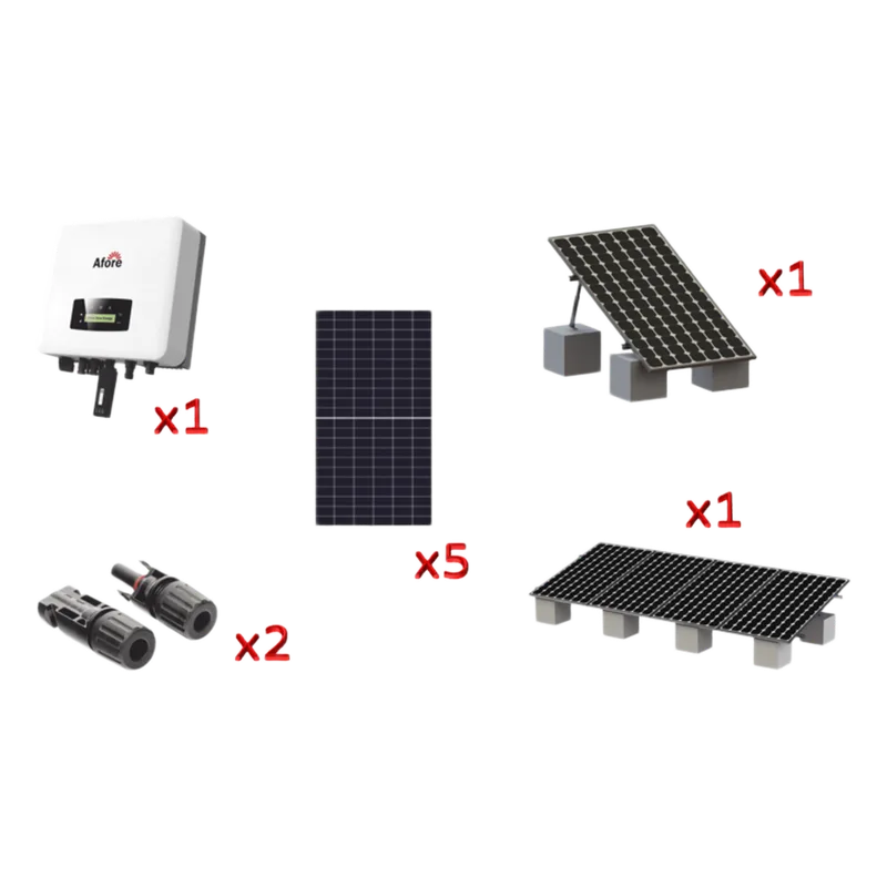 Kit Solar Interconexion / 3kW 220Vca / Inversor AFORE / Montaje Incluido HNS3000TLKIT1