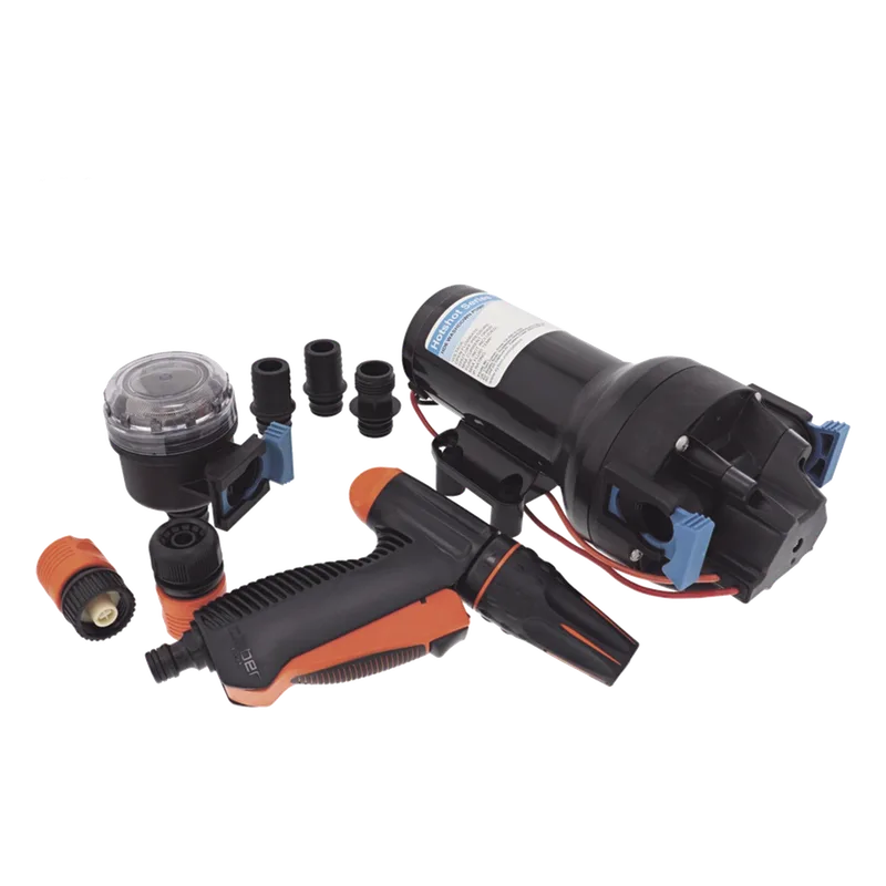 Bomba de Diafragma Hotshot HD5 / 12 VCC / 5 GPM (18.9 LPM) / 70 PSI (4.8 BAR) / Interruptor de Presión Integrado / Autocebante / Funcionamiento en Seco / IPX6 / Lavado Marino JABSCO P501J-119N-3A