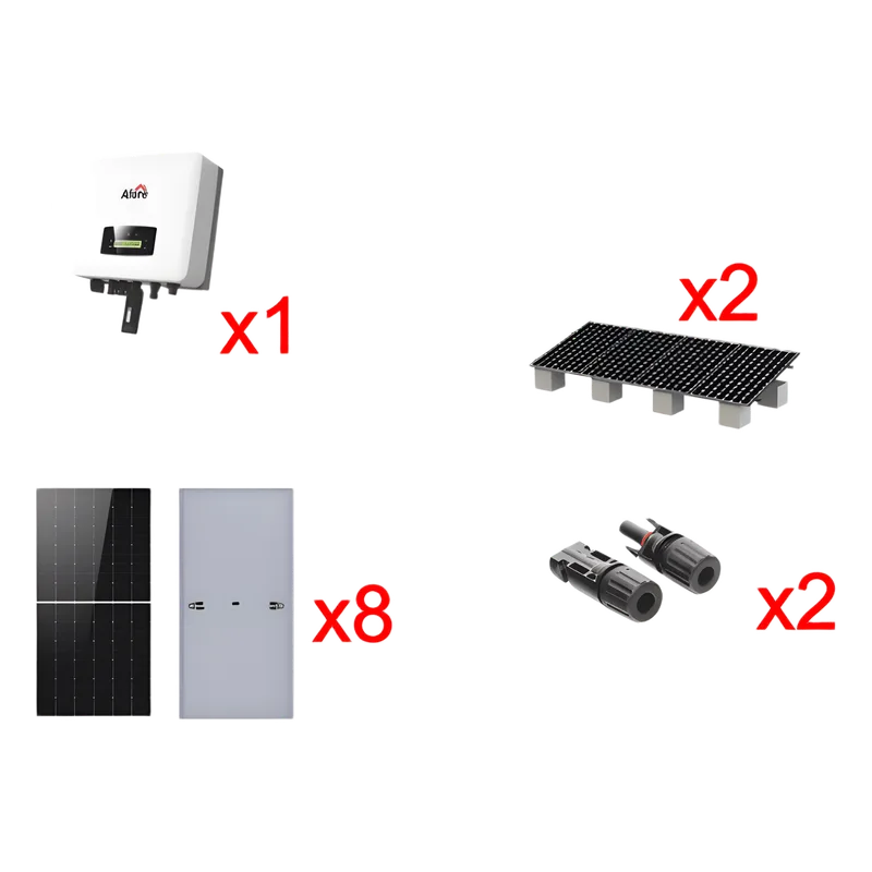 Kit Solar Interconexion 5kW 220Vca / Inversor AFORE / 8 Paneles de 645W / Montaje Incluido HNS5000TLKIT1