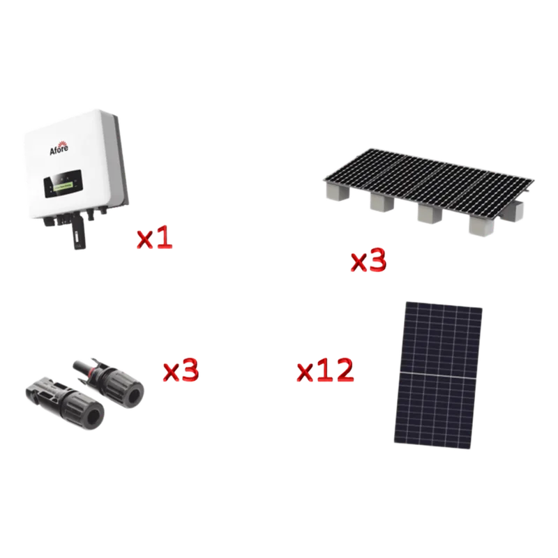 Kit Solar Interconexion / 7kW 220Vca / Inversor AFORE / Montaje Incluido HNS7000TLKIT1