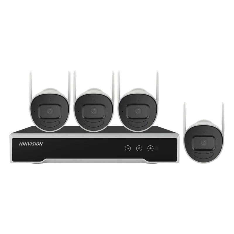 Kit IP Inalámbrico 4 Megapixel / NVR 4 Canales / 4 Cámaras Bala para Exterior / 1 HDD de 1 TB / Modo Repetidor HIKVISION NK44W0H-1T(E)