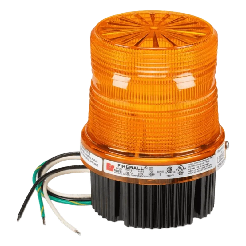 Estrobo Fireball® LED Luz de advertencia, Listado por UL y cUL de 12-24 VCD Color Ámbar FEDERAL SIGNAL INDUSTRIAL FB2LED-012024-A