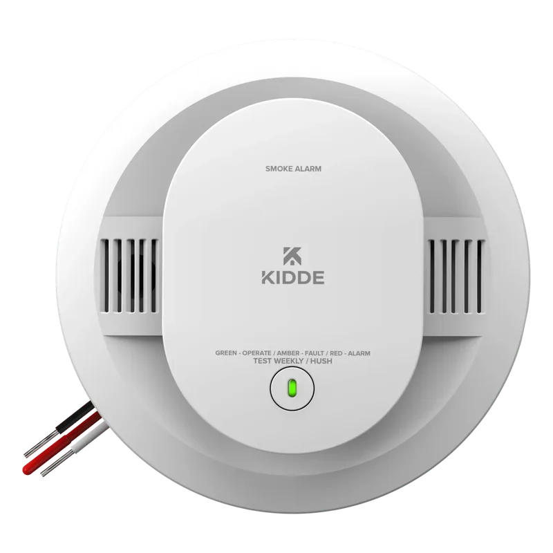 Detector de humo fotoeléctrico alámbrico 120 V CA con respaldo de baterías AA, interconexión hasta 24 dispositivos, paquete de 6 KIDDE 20SAR