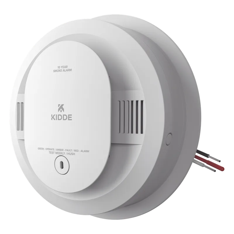 Detector de humo fotoeléctrico alámbrico 120 V CA con batería sellada de 10 años, interconexión hasta 24 dispositivos, paquete de 6 KIDDE 20SA10