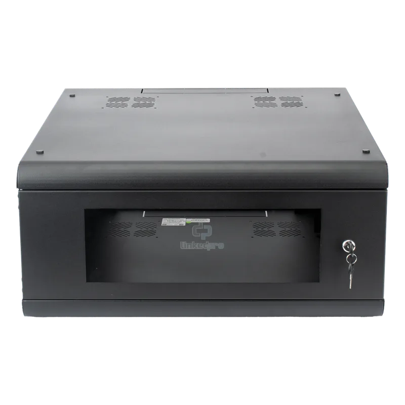 Gabinete de Pared con Puerta de Cristal Templado, 635mm de Profundidad, 4U Rack de 19'', Acero Reforzado LINKEDPRO SR-1904-GN2G