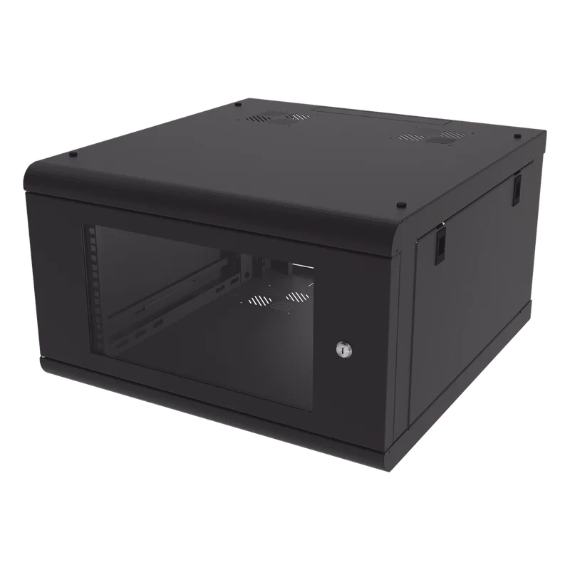 Gabinete de Pared con Puerta de Cristal Templado, 635 mm de Profundidad, 6U Rack de 19 in, Acero Reforzado LINKEDPRO SR-1906-GN2G