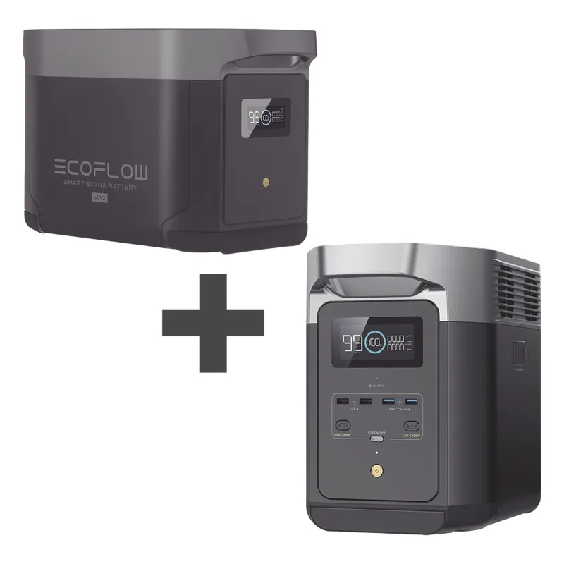 Kit de Estación de Energía Portátil 2048Wh + Batería Externa 2048Wh (4096Wh Totales) ECOFLOW DLT2MAX-BP