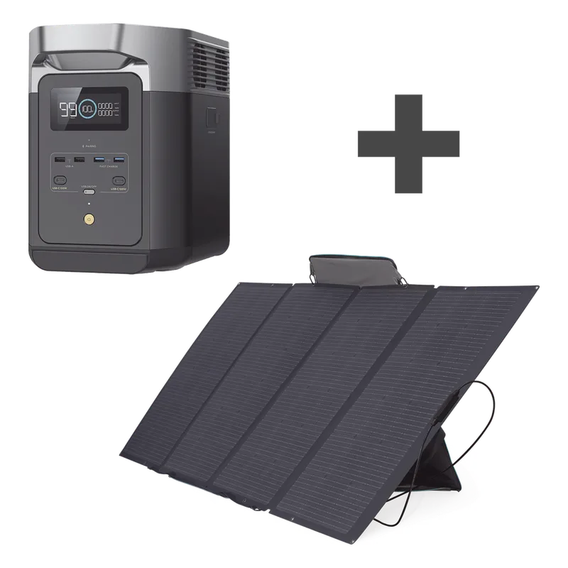 Kit de Estación de Energía Portátil 2048Wh + Panel Solar Flexible 400W ECOFLOW DLT2MAX-KIT