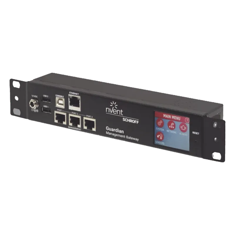 Gateway de Gestión y Monitoreo Ambiental para Centro de Datos GUARDIAN / 1U Compacto / 3 Puertos de Sensores / Pantalla LCD Táctil / SNMP, BACnet, Modbus/TCP HOFFMAN 11079-000