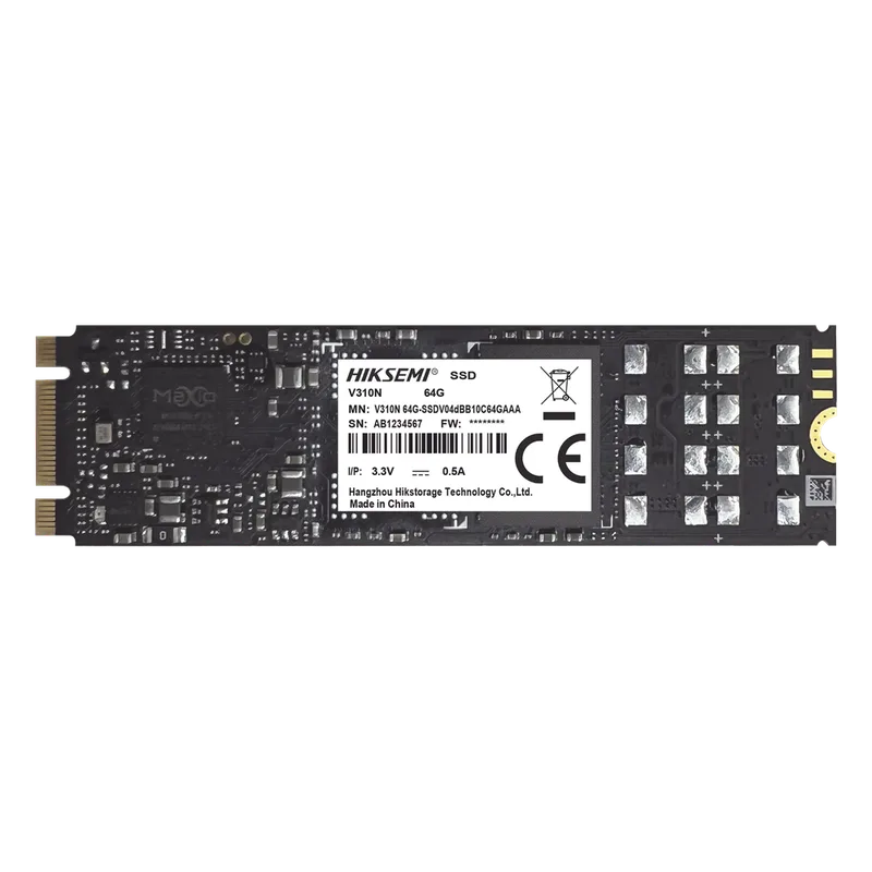 SSD M.2 para Videovigilancia Móvil / 512 GB / SATA III / 550 MB/s Lectura / 525 MB/s Escritura / 24/7 / 0°C a 70°C HIKSEMI by HIKVISION HS-SSD-V310N/512G
