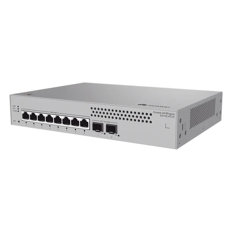 Switch de Acceso Gigabit Administrable Capa 2+ / 8 puertos 10/100/1000 Mbps / 2 Puertos 10GE SFP Uplink / ERPS / Rutas Estáticas / Administración Nube Gratis HUAWEI S310S-8T2X