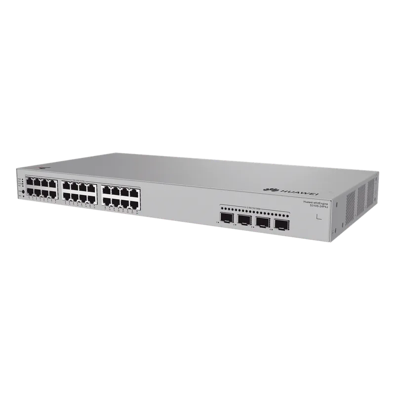Switch de Acceso Gigabit Administrable PoE Capa 2+ / 24 puertos 10/100/1000 Mbps (PoE) / 4 Puertos 2.5GE SFP Uplink / ERPS / Rutas Estáticas / PoE Perpetuo / 400 W / Administración Nube Gratis HUAWEI S310S-24P4J